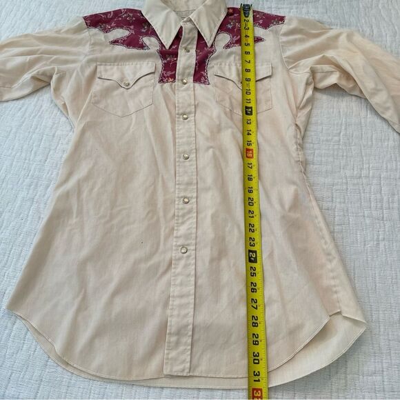 Vintage 70s H Bar C Ranchwear Western Shirt Sz M/L? Pearl Snap Up Floral - Picture 5 of 12